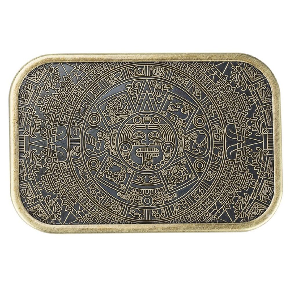 7854 Aztec Calendar Belt Buckle  Aztec Mayan Indian Calendar Belt Buckle